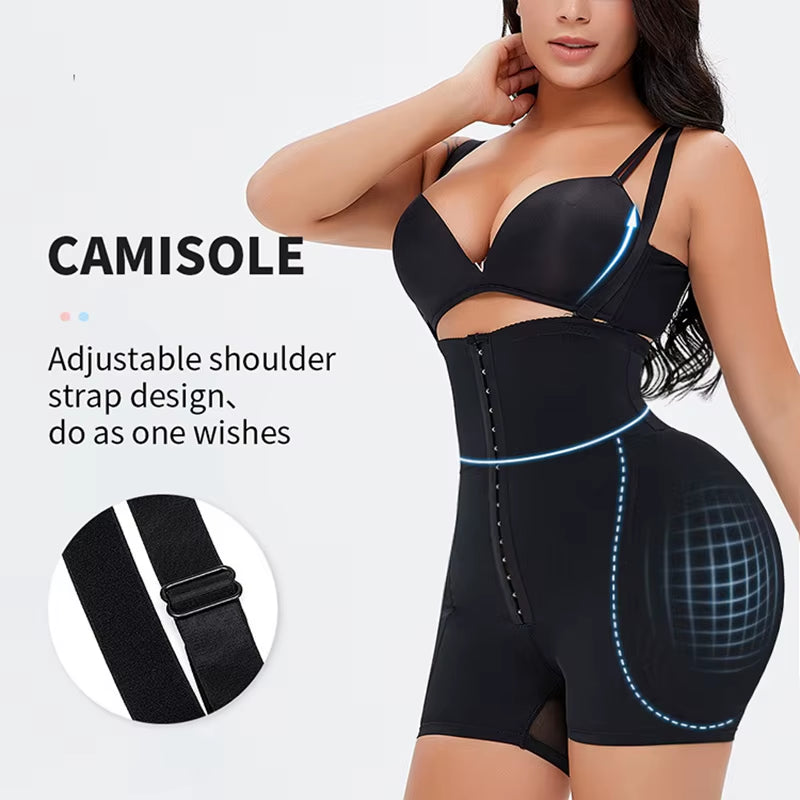 Ultimate Women's Butt Lifter Shapewear Bodysuit with Thigh Trimmer and Padding Enhancer