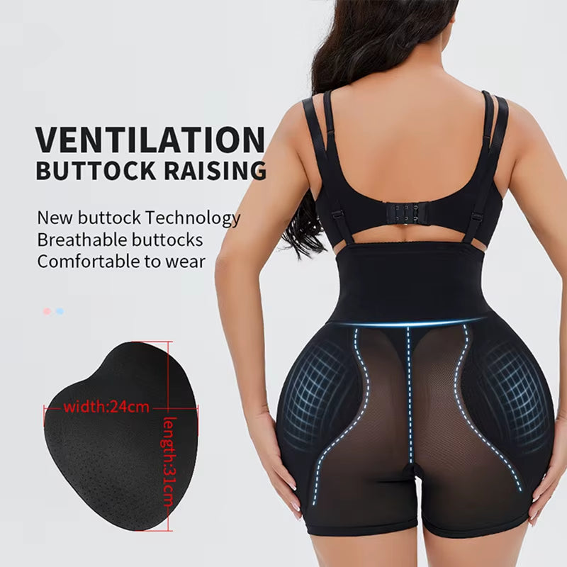 Ultimate Women's Butt Lifter Shapewear Bodysuit with Thigh Trimmer and Padding Enhancer