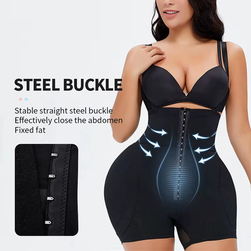 Ultimate Women's Butt Lifter Shapewear Bodysuit with Thigh Trimmer and Padding Enhancer