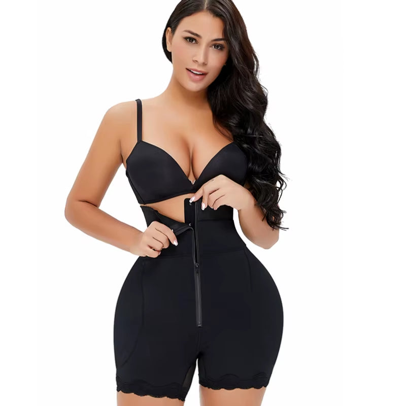 Ultimate Women's Butt Lifter Shapewear Bodysuit with Thigh Trimmer and Padding Enhancer