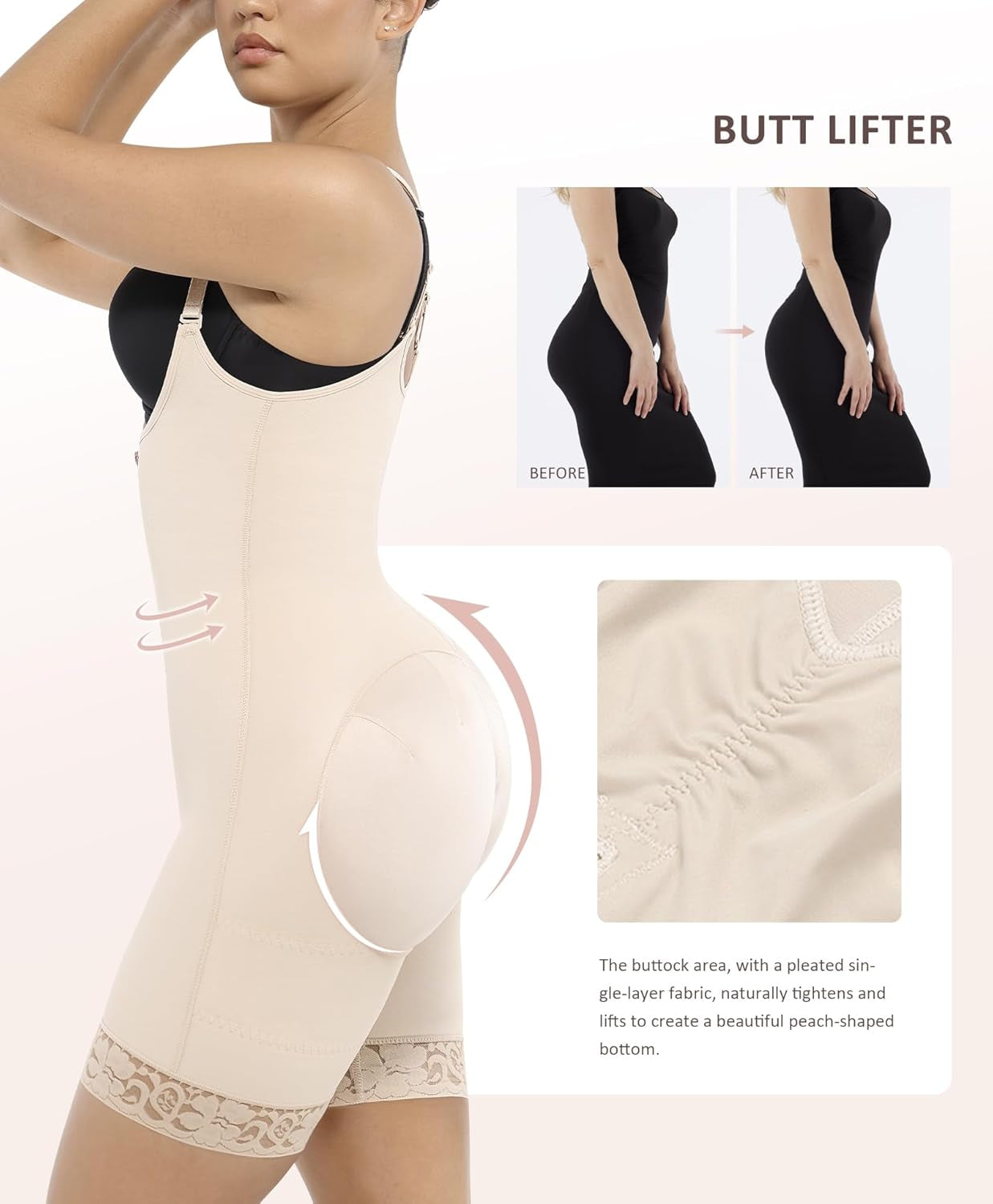 Shapewear for Women Open Bust Bodysuit Butt Lifter Body Shaper Tummy Control Shapewear