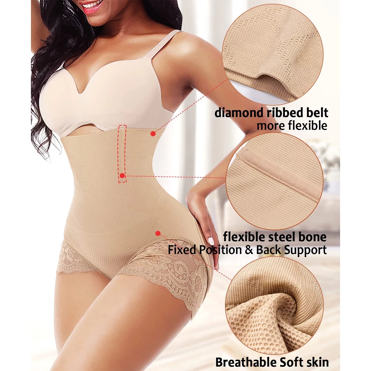 Bloom & Rise Butt Lifting Shapewear – Tummy Control Booty Lifter Panties & Waist Shaper for Women